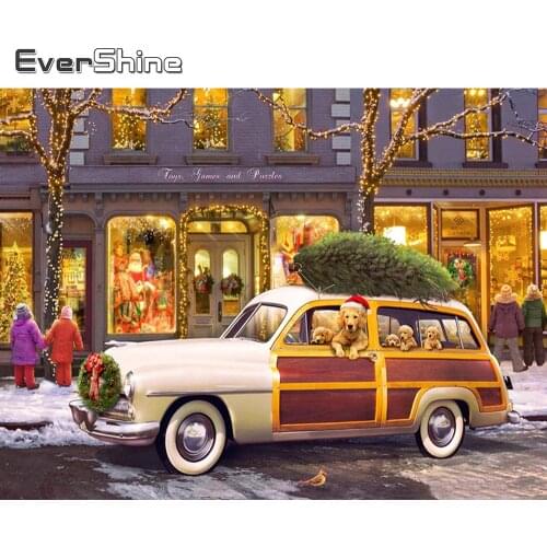 Evershine 5D DIY Diamond Embroidery Car Rhinestone Art Kit Diamond Painting Dog New Arrival Mosaic Christmas Handmade Gift