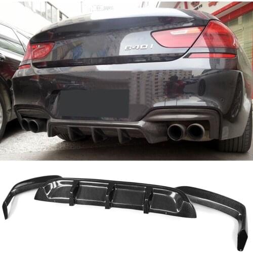 Car Rear Bumper Diffuser for BMW F06 F12 F13 640i 650i M Sport M Tech M6 Bumper 2012-2016 Rear Diffuser Lip Carbon Fiber / FRP