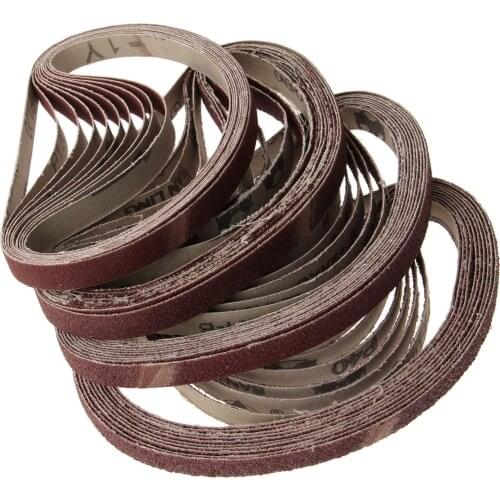 20Pcs 13x457mm Sanding Paper For Belt Sander Grit 40/60/80/120 Abrasive Polishing Sanding Belt For Grinder Drill Grinding