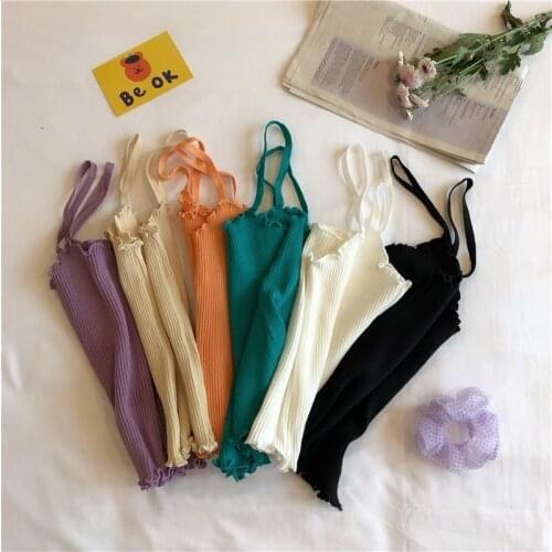 Camis Halter vest new version of agaric edge under the bottom with a leaky belly button wear short high waist slim sweater