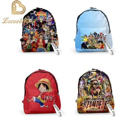 One Piece Backpacks Men Women School Bags 3d Print Multi Pocket Travel Bags Teenage 3D Notebook Backpack Shoulder Bag