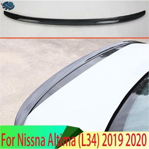 For Nissna Altima (L34) 2019 2020 Carbon Fiber Style Rear Spoiler Cover Trim Molding Garnish Bezel Styling