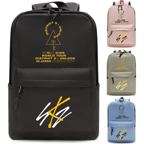 Kpop Stray Kids Waterproof Nylon School Backpack Travel Bag Lightweight Shoulder Bag