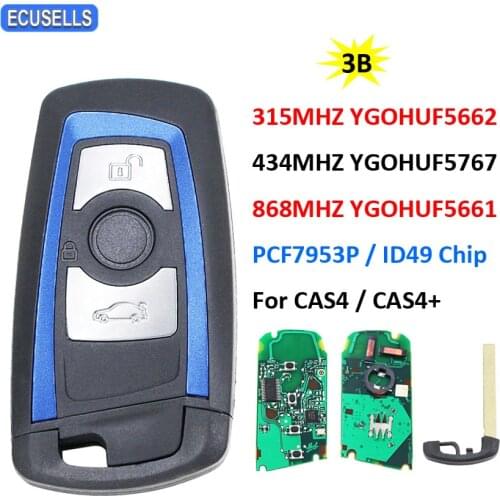 Remote Car Key 315MHz YGOHUF5662 434MHz HUF5767 868MHz HUF5661 For BMW 5 7 F Series X5 X6 F15 F16 FEM / BDC CAS4 CAS4+ Blue