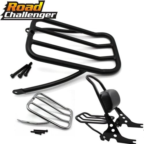 For Harley Sportster Iron 883 XL883N 2009-2017 48 XL1200X 72 XL1200V 12-16 Sissy Bar Backrest Luggage Solo Shelf Frame Rack