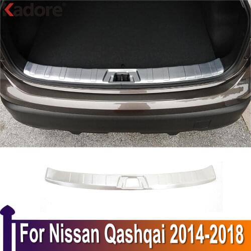 For Nissan Qashqai 2014 2015 2016 2017 2018 Stainless Steel Inner Rear Bumper Pad Protector Trim Tail Trunk Scuff Plate Cover