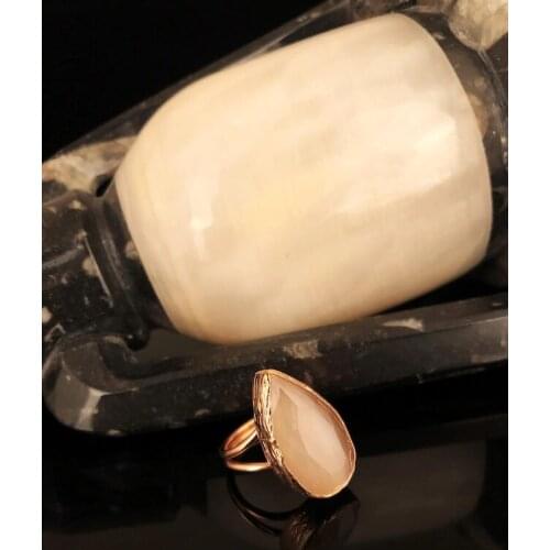 Dr Stone Natural Stone Women 'S Cat 'S Eye Stone Rose Gold Plated Ring KR 372884702