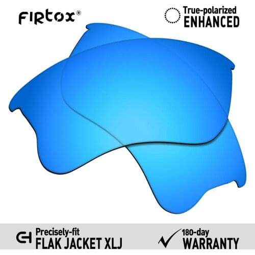 Firtox True UV400 Polarized Lenses Replacement for-Oakley Flak Jacket XLJ Sunglasses (Compatiable Lens Only) - Blue Mirror