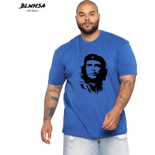 BLWHSA Che Guevara Print T Shirt Men Casual Summer Short Sleeve Cool T-shirts Hip Hop Hero Printed T-Shirt Plus Size Clothing
