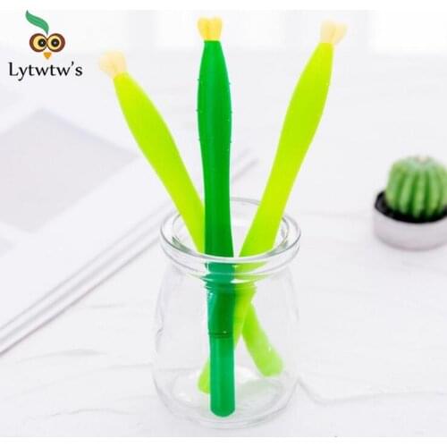 1 Piece Lytwtws Korean Stationery Cute Cucumber Bitter gourd Gel Pen School Office Kawaii Supply Creative Novel Styling