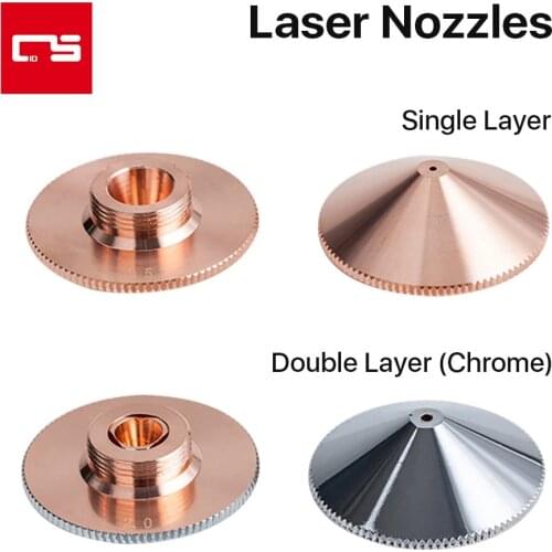Laser Cutting Head Dia 32mm Copper Chrome-Plated Single Double Layers Cut Nozzles Caliber 0.8-4.0mm Fiber Laser Machine Tools