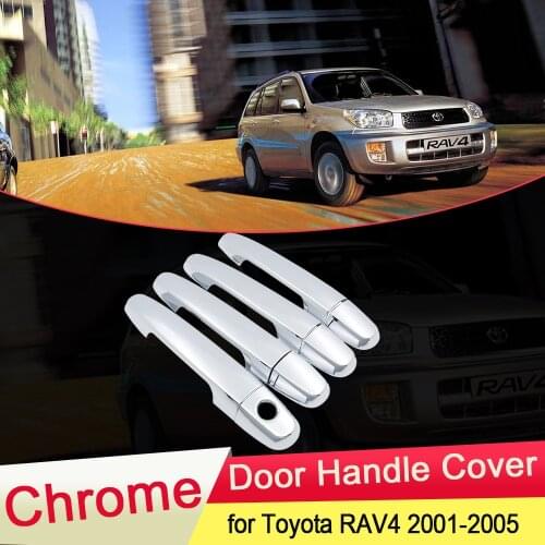 For Toyota RAV4 XA20 2001 2002 2003 2004 2005 Chrome Door Handle Cover Trim Luxuriou Catch Cap Car Set Styling Accessories RAV 4