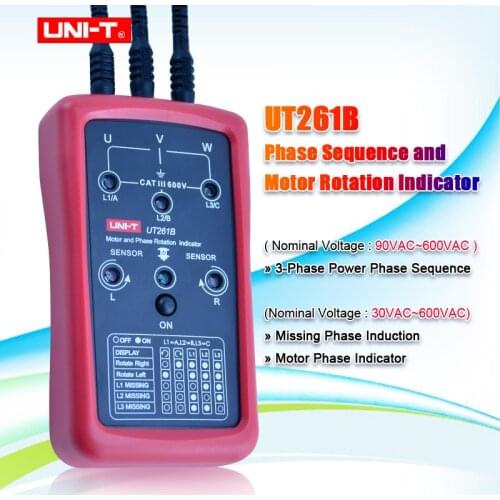 UNI-T UT261B Phase Sequence and Motor Rotation Indicators Tester Meters New Electronic
