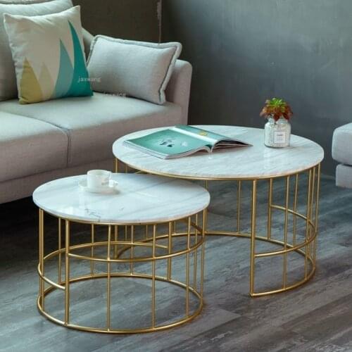 Nordic Hotel Dormitory Round Tea Tables Creative Household Small Apartment Living Room Side Table Bedroom Furniture Coffee Table