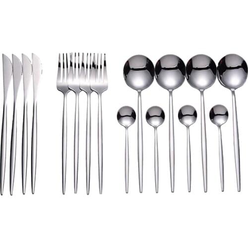 Lingeafey Reusable Dinner Set Forks Knives Spoons Stainless Steel Cutlery Tableware 16Pcs Silverware Dinnerware Set Gift Set Box