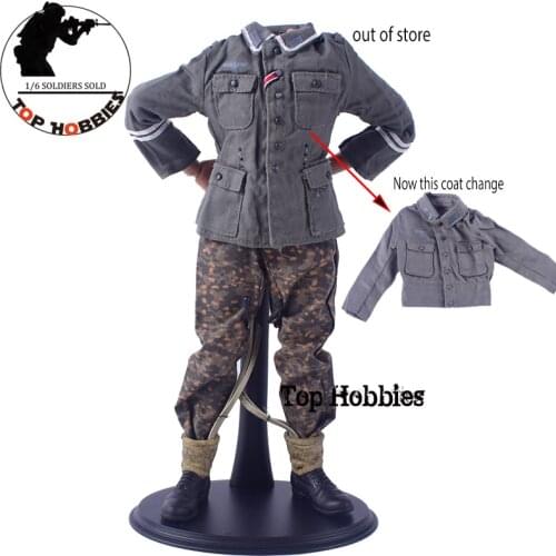 1/6 Scale 1:6th Soldier DML Veyron WWII Soldier Sergeant Uniform Camouflage Pants Trousers Combat Boots Clothes Suit F 12"Figure