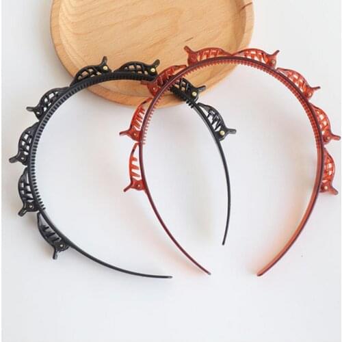 Fashion hollow eight-point small clip double-layer non-slip design bangs fixed clip hair braided hair headband hair accessories