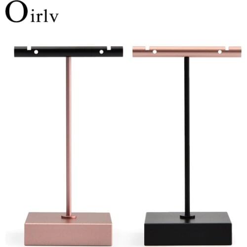 Oirlv Trendy Metal Earrings Holder T Shape Dangle Earrings Display Stand Rack Jewelry Display Earrings Organizer Rack Showcase