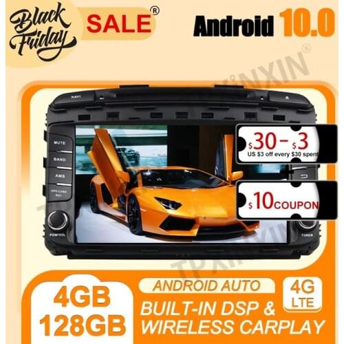 DSP Android 10.0 PX6 IPS Carplay 4G+128G For Kia Sorento 2015-2017 Multimedia Player Auto Radio Tape Recorder GPS Navi Head Unit
