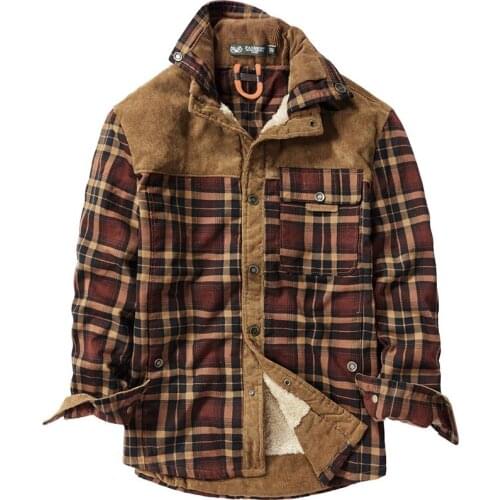 Winter Cotton Plaid Thick Warm Mens Jacket Japanese Fashion Korean Jacket Autumn and Winter