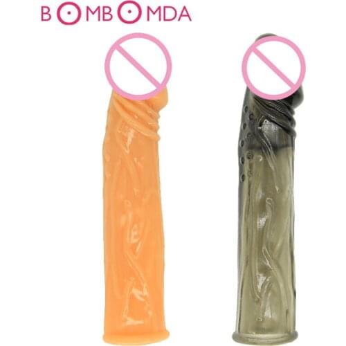 Male Penis Sleeves Penis Ring Cock Ring Reusable Condom Penis Extension Enlargement Erection Delay Ejaculation Sex Toys for Men