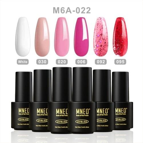 Gel Nail Polish Red Sequin Set 6 PCS Lacquer Manicure for Nails Semi Permanent Soak Off Base Top Hybrid Varnish Color Vernis Kit