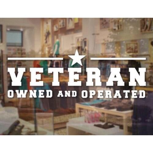 Veteran Owned And Operated Store Sticker Business Sign Window Decal For Military Waterproof Glass Decoration Cheap Sale BS04