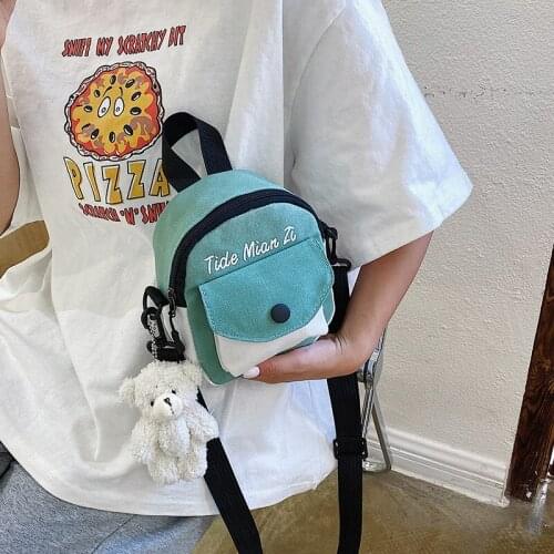 2021 New Cute Girl Canvas Bag Japanese Ins Hit Color Small Bag Girl Pastoral Art Small Fresh Messenger Bag Shoulder Bag