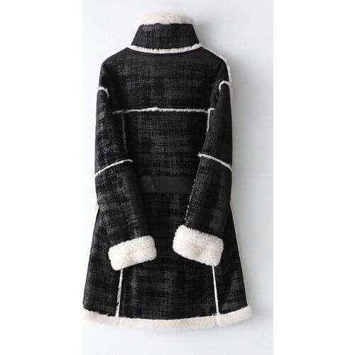 100% Wool Fur Coat autumn Winter Coat Women Clothes 2020 Faux Leather Jacket Women Korean Long Coats Manteau Femme MY