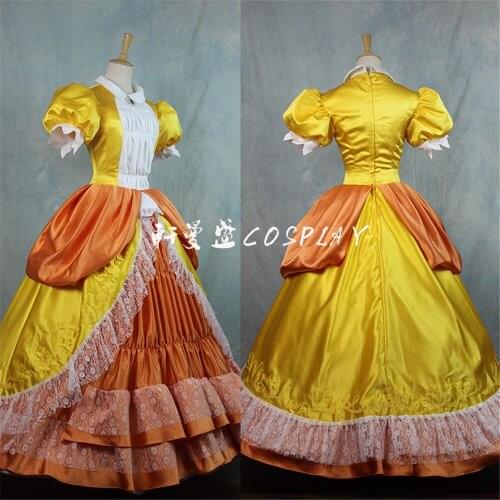 Top Quality Princess Peach Sister Dress Cosplay Costume for Adult Women Halloween Carnival Costume Dress Custom Made