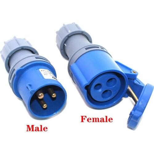 Industrial Plug Connector 16A-6H 250V waterproof dustproof IP44 2P+E Industrial Socket 3P Female/Male socket