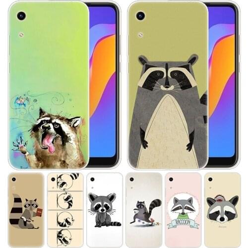 Luxury Silicone Case Cute cartoon raccoon for Huawei Honor 9X 8A 7A 20 Pro 7X 8X 7S 8S 8 9 10 Lite View 20 20i 10i Play Fashion