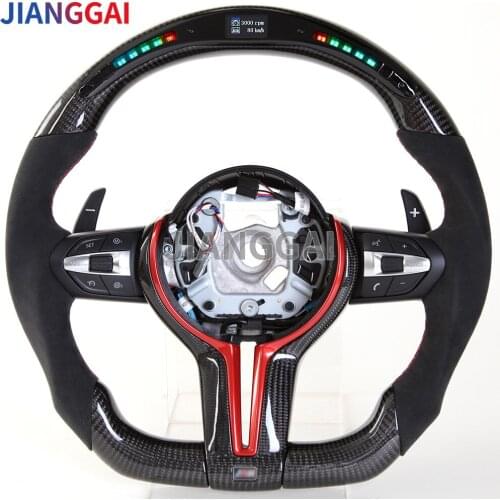 Steering Wheel Fit For BMW M3M5 1- 4 Series X1 X2 X3 X4 X5 X6 LED Shift Light Alcantara Sport Wheel