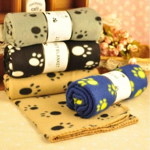 Warm Soft Pets Mat Fleece Paw Printing Dog Cat Bed Sofa Cover Blanket Puppy Sleeping Mattress Small and Medium Animals Supplies