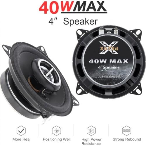 2pcs 4 Inch 40W Car Coaxial Speaker Universal High Mid Bass Ultra-thin Modified Speaker Non-destructive Installation