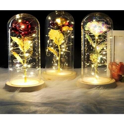 Eternal Rose Flower Light The Beauty And Beast Rose LED Lamps Home Decor Wedding Christmas Gift for Women Girls Valentines Day