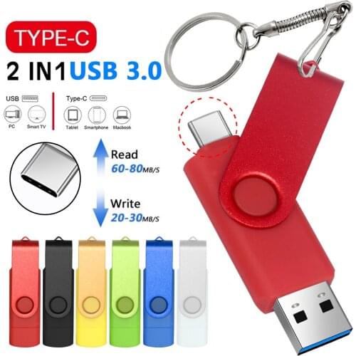 High speed OTG USB 3.0 Flash drives Waterproof Pendrive 64GB 128GB Pen Drive for Type-C Android 256GB 512GB External Storage