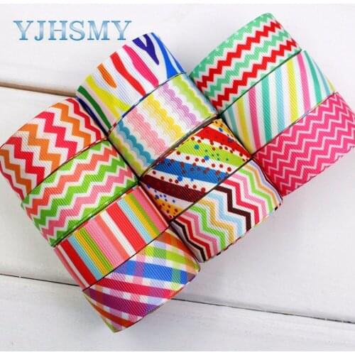YJHSMY H-17415-1293,10 yards,22 mm stripe Ribbon Thermal transfer Printed grosgrain Wedding DIY Accessories materials gift wrap
