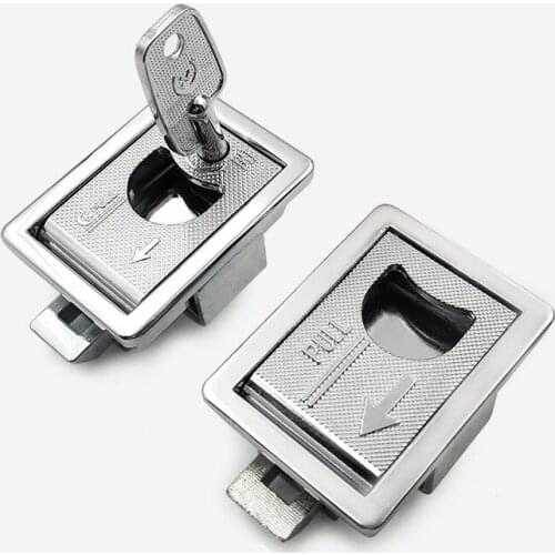 Zinc alloy lock Electric cabinet cabinet panel lock Small handle lock hasp pull open buckle lock Embedded bolt lock