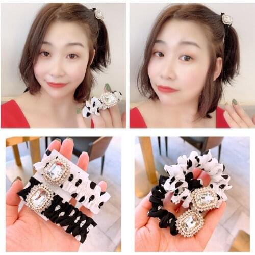 Women Lady Fashion Elastic Hair Ring Luxury Crystal Hair Rubber bands Rope Headbands Ties Hair Accessories for Women & Girls