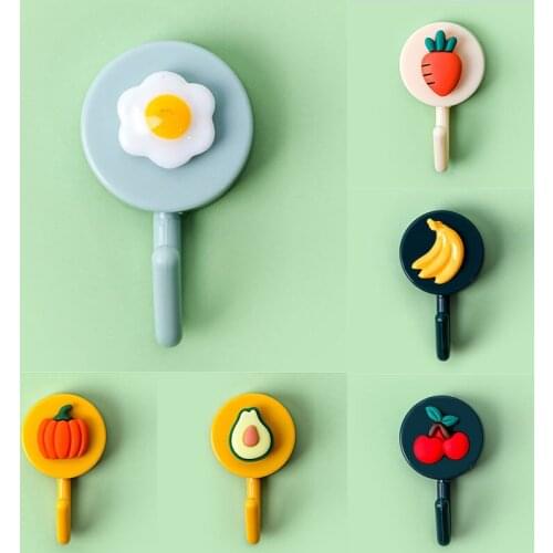 1pc Solid Color Free Punching Door Without Trace Nail Small Hook Clothes Hook Mounted Wall Hook Wall Hooks Decorative