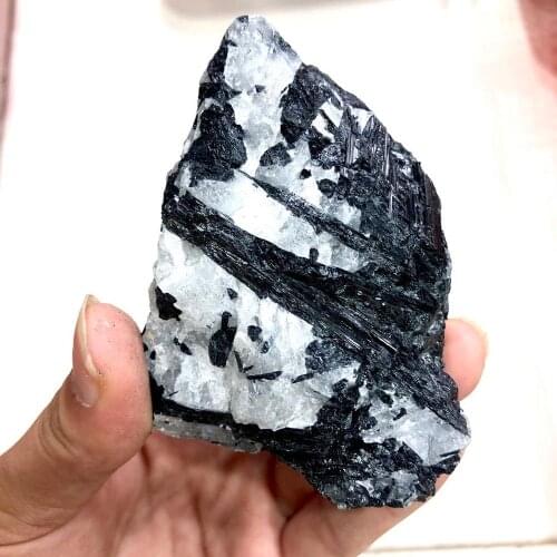 1pcs Natural Black Tourmaline Crystal Gemstone Collectibles Rough Rock Mineral Specimen Healing Stone Home Decor