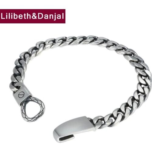 2019 Valentine gift Bracelet 100% 925 Sterling Silver Jewelry Men Women Creative design buckle Smooth Chain Bracelet Bangle B44