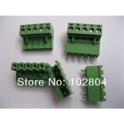 30 Pcs Pitch 5.08mm 5way/pin Screw Terminal Block Connector Green Color L Pluggable Type