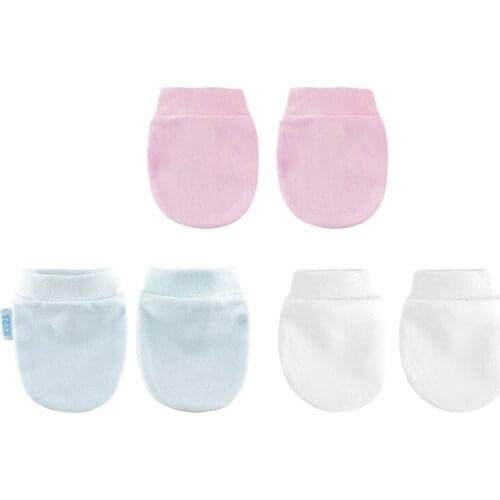 4 Pair/set Simple Cute Baby Knit Gloves Newborn Anti-eat Hand Anti-Grab Glove
