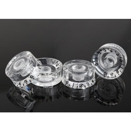 4Pcs/lot Transparent Acrylic Speed Knob Volume Tone Control for Electric Guitar Parts & Accessories