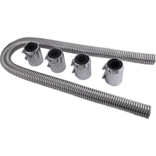 48" Flexible Radiator Hose Kit Stainless Steel with Upper or Lower Caps Durable