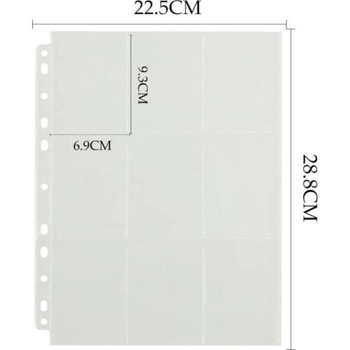 5pcs 9 Pockets Sheet Board Game Card Album Card Binder Storage Wallets Album Pages Collection Coin Holders Wallets Sleeves Set