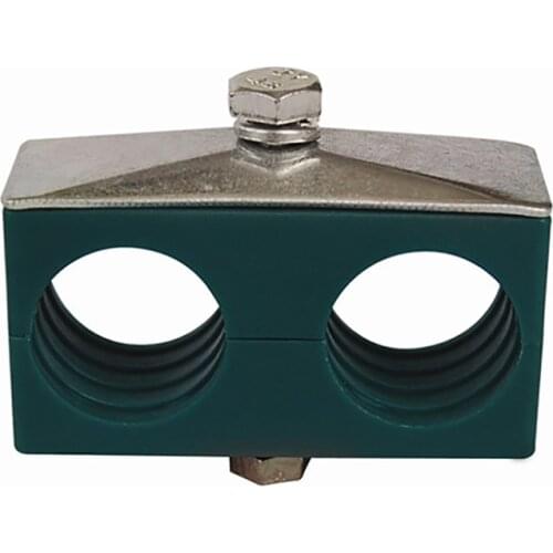 5PCS 6-42mm Diameter Twin Tube Bolted Double Plastic Clips Pipe Clamp Fastener Assortment Kit