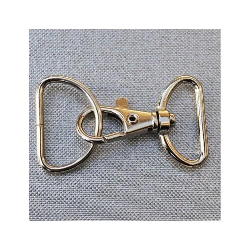 50 sets of 1 inch Loop End Silver/Nickel Swivel Clasps Lobster Claw Hooks and 1 inch silver D Rings